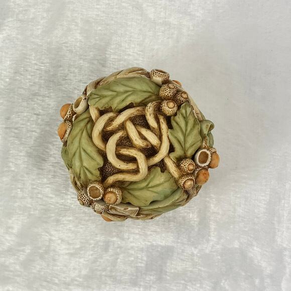 Harmony Kingdom 2003 Mel’s Melange Trinket Box Green Man Acorn Face 3.25" w/ Box - Picture 4 of 10